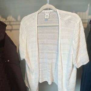 Kim Rogers Cream Open-Knit Cardigan